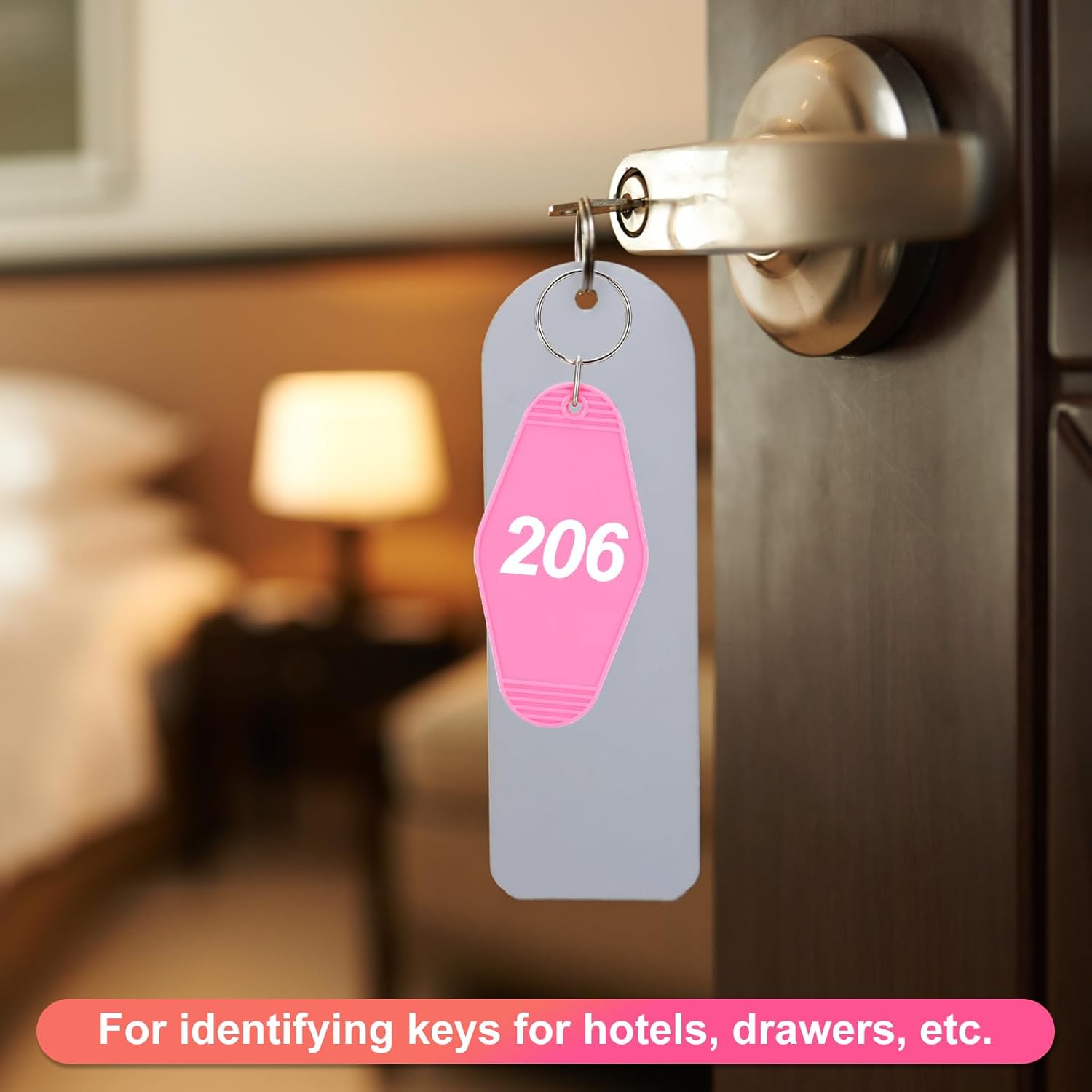 PATIKIL Vintage Motel Keychain, Blank Hotel Keychains Rhombus Retro Key Tag for DIY Crafts Backpack Luggage Labels Tags - Image 5