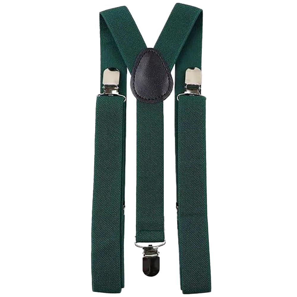 Db Dickie Bow Men's Emerald Green Vintage Braces Adjustable Heavy Duty Clasps (Emerald Green) - Suitable For Formalwear, Office, Weddings, Parties, Grooms & Grooms Outfits