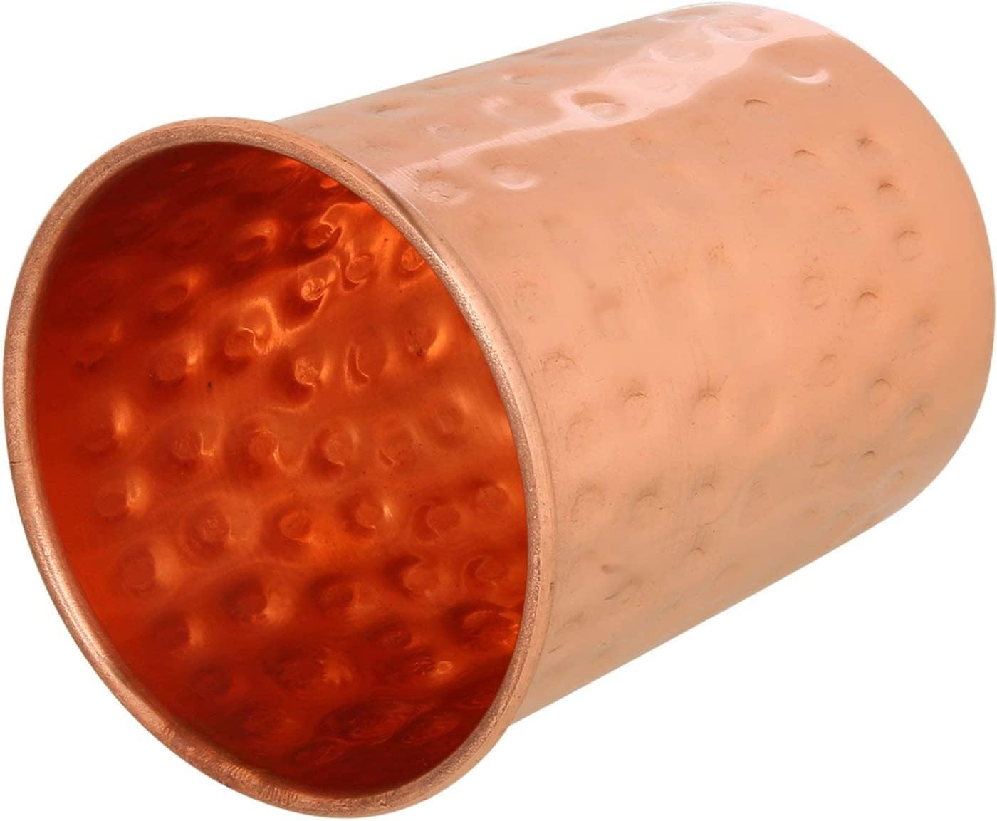 Copper Pitcher with a Lid - Pure Solid Copper Handcrafted Hammered Jug, Capacity 40 Oz, Pure Copper Carafe For Home, Hotel & Gifting with 2 free copper glass