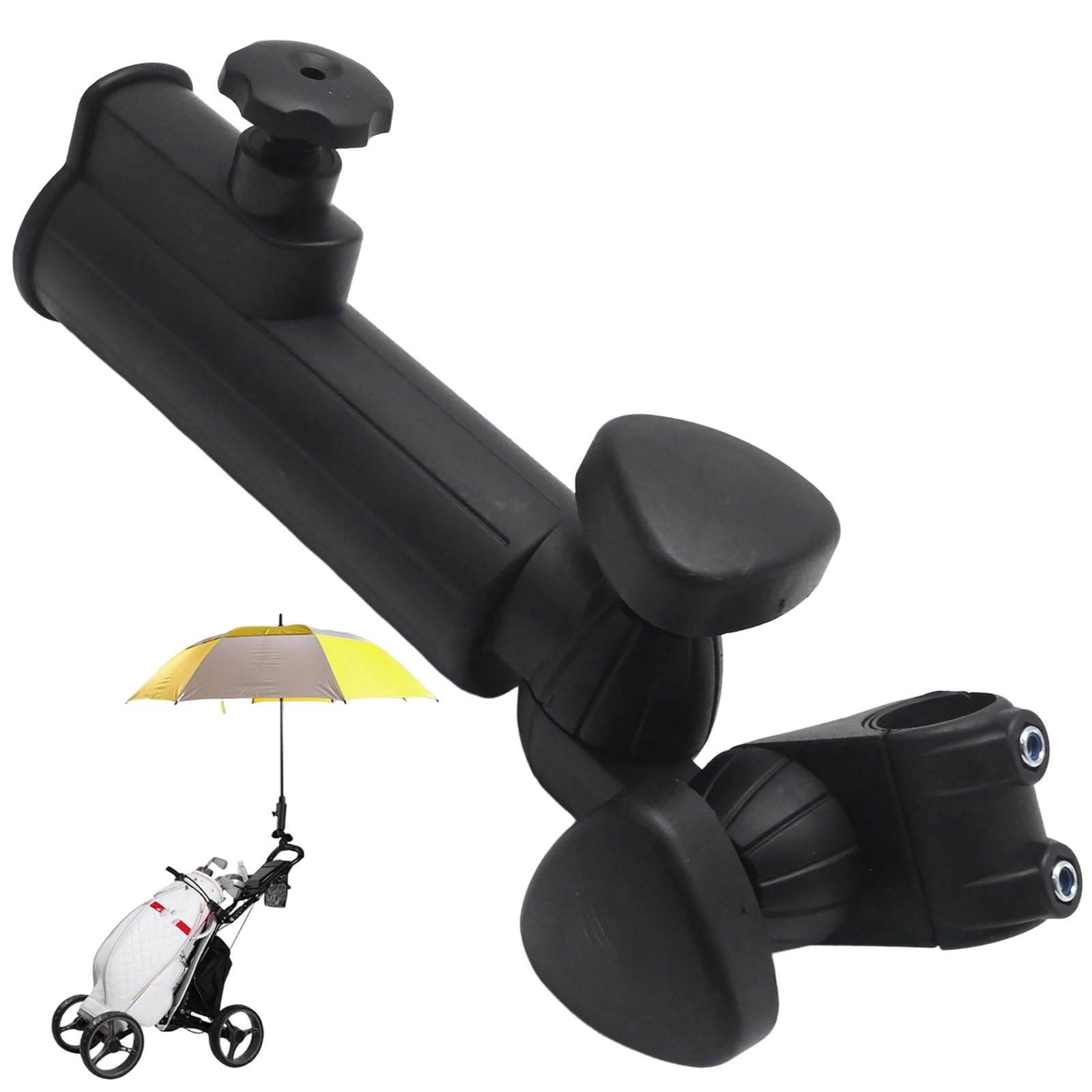 Supporto universale per ombrellone per carrello da golf, passeggino e bicicletta, regolabile a 180°, flessibile e sicuro, ideale per sole e pioggia