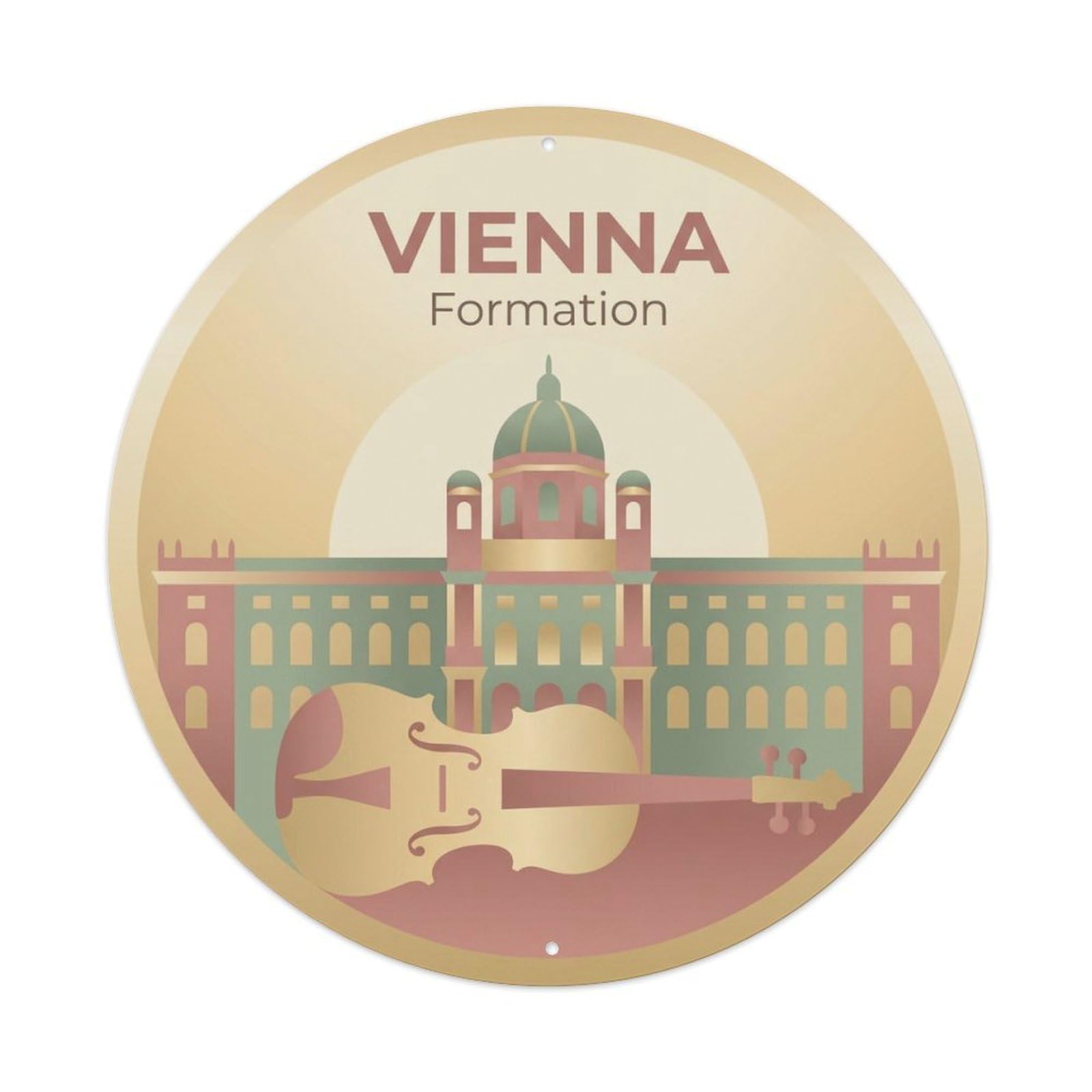 Yrnq 8X8inch Vintage Style Vintage Travel Vienna Austria Lakeside Metal Tin Sign