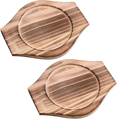 UPKOCH 2 juegos de base de madera coreana de piedra, salvamanteles de madera para platos calientes, salvamanteles para ollas calientes, bandeja de