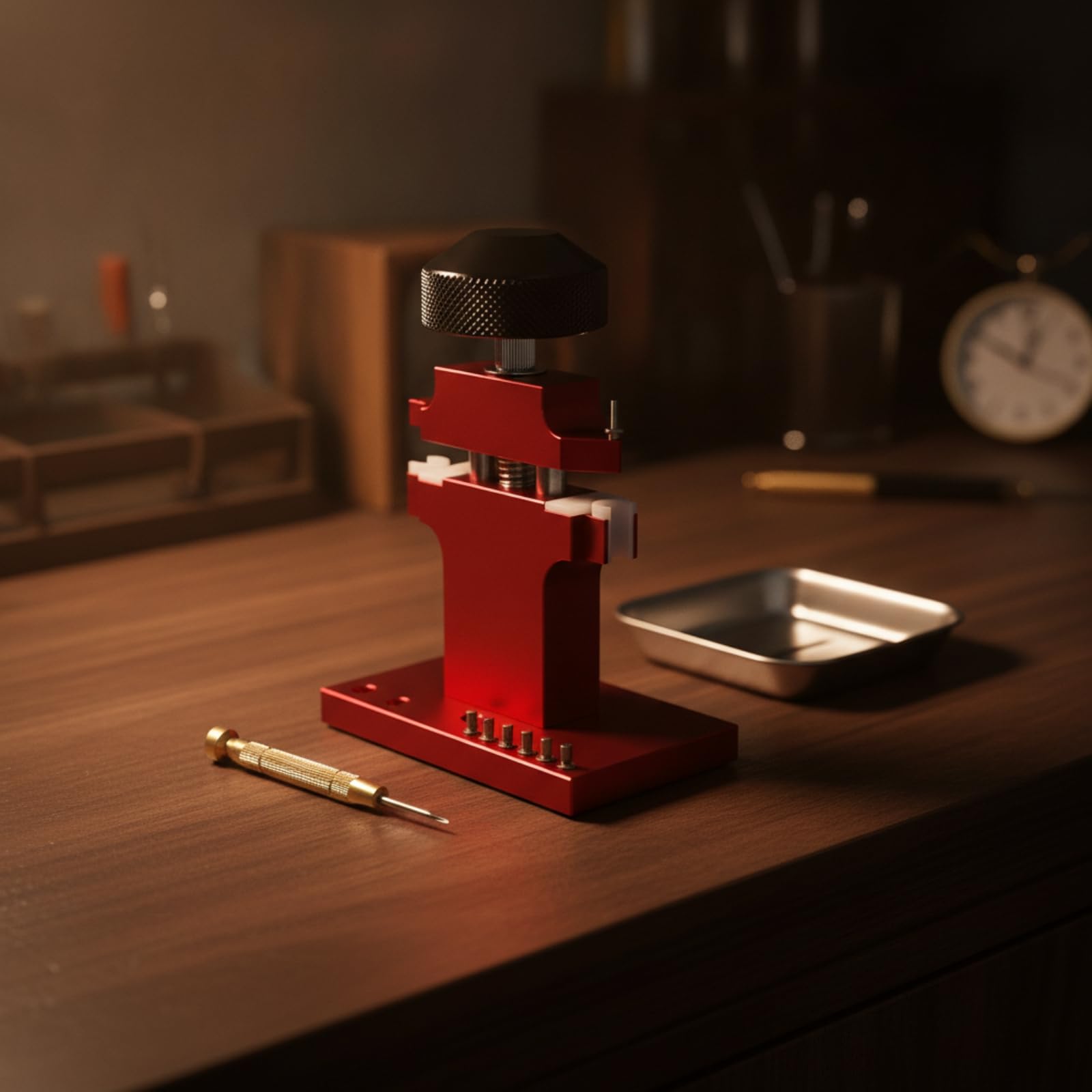jeción Manual Relojero con Husillo Profesional, Compacto, Herramienta para Reparar Relojes, Relojeros