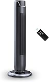 PELONIS FZ10-19JR 36" Quiet Oscillating Tower Fan with LED Display, Remote Control, 3 Speeds and Modes, 7h Programmed Timer for Home and Office, Glossy Black - commissions earned