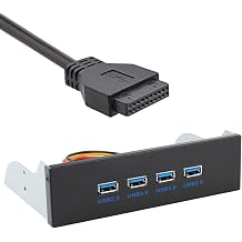 JSER U3-110 BD8-80 Xiwai USB 3.0 HUB 4 Ports Front Panel to Motherboard 20Pin Connector Cable for 5.25inch CD-ROM Bay