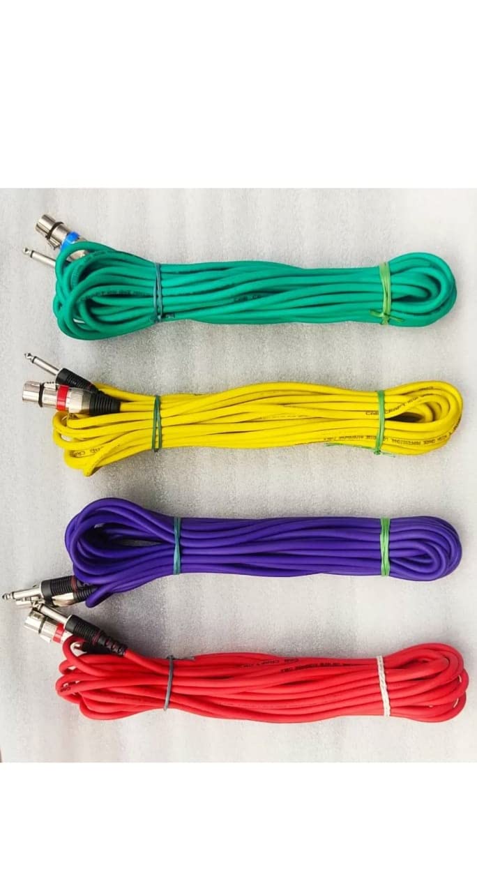 Daz Cam Mic Cable 6.35mm Jack Male To XLR 3PIN Female Cord Wire For Microphone/Guitar Cable,5pc pack. (5 Meter/16.4 Feet) (Red, Green, Yellow & Blue) Pack of 4.-image-48