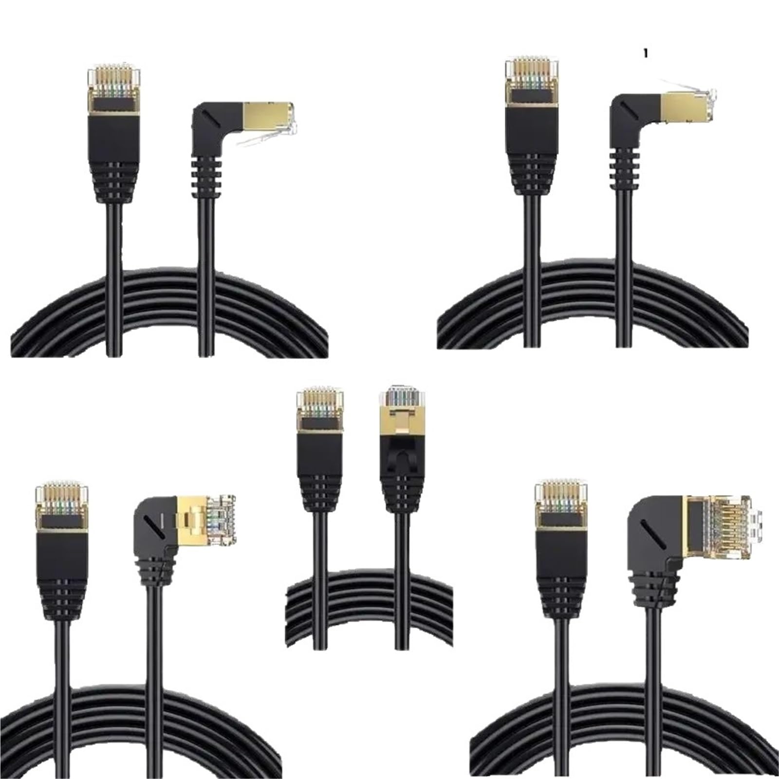 Ultra cienki kabel Ethernet Cat8 SFTP 40 Gbit/s Cat 8 RJ45 sieciowy LAN, zakrzywiony 90 stopni w górę i w dół, kabel internetowy RJ 45 Ethernet, 0,25 m – 3 m (Up Angled, 1 m)