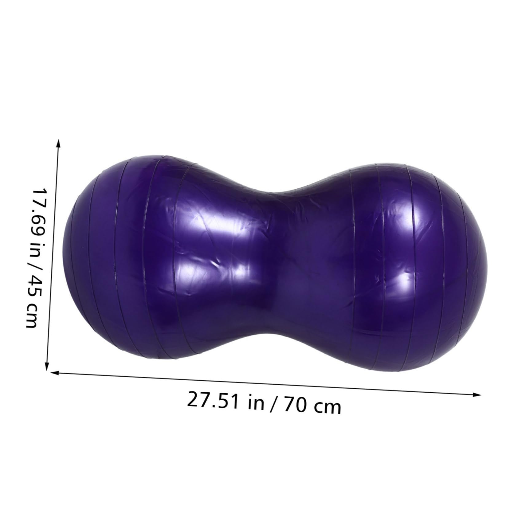 Lila Gymnastikball aus PVC Anti Burst 45x70cm mit Pumpe für Yoga Fitness und Tanz