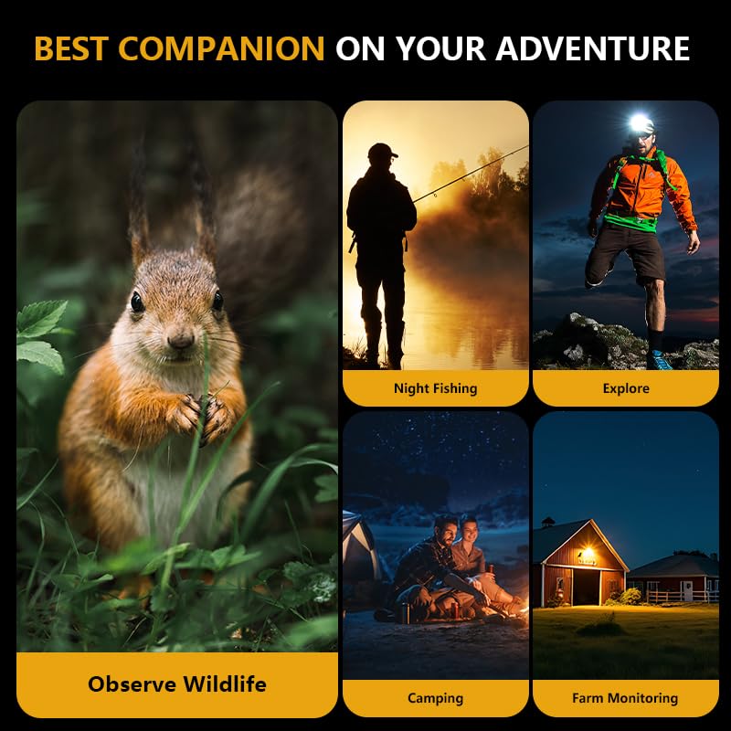 Binoculares de visión nocturna para adultos, gafas de visión nocturna 4K HD con grabación de video, para hombres, niños, día del padre, Navidad para aventuras nocturnas al aire libre, observación de 8