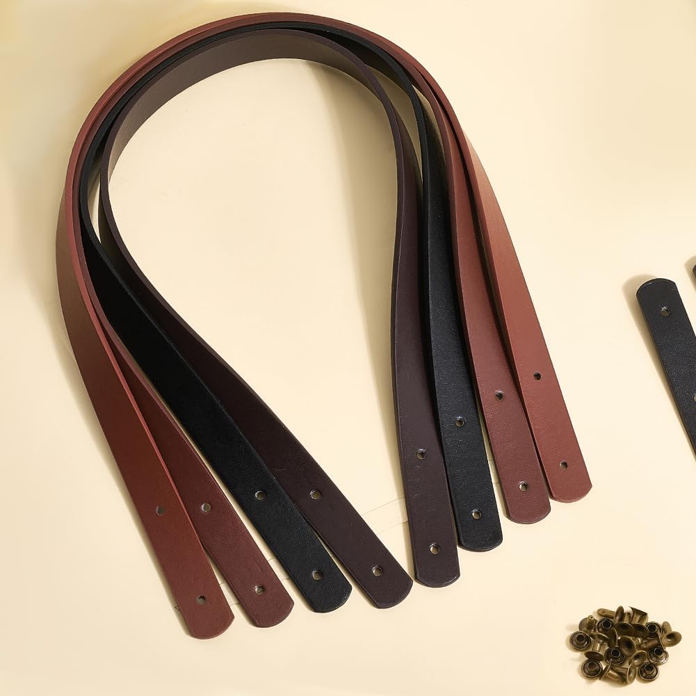 CALFOVERA 8PCS 23.62 Inch Quilted Handbag Top Handle Replacement PU Leather Purse Belt Band Mount Strap - Image 7