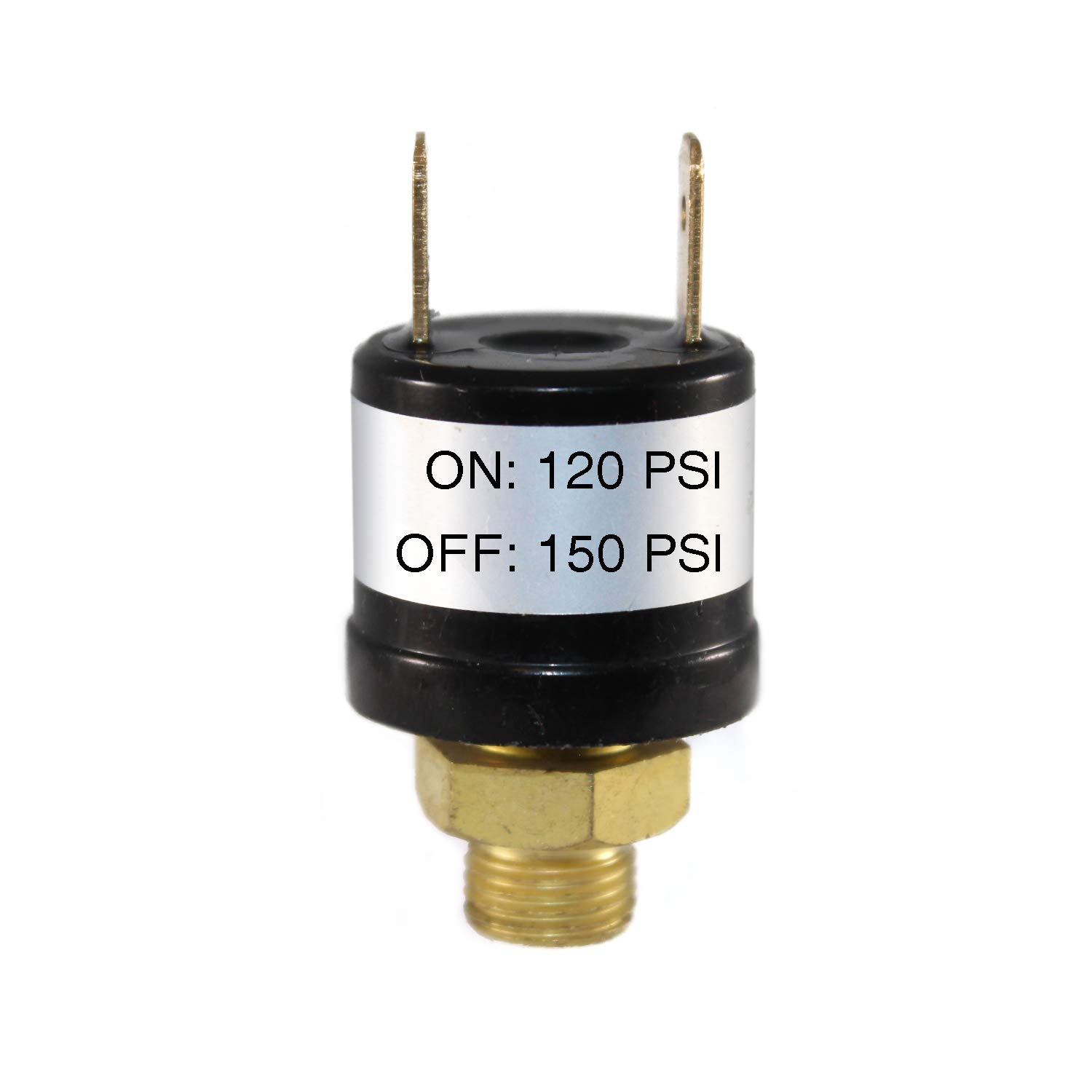 COMPSTUDIO1 PC 120-150 PSI Air Compressor Pressure Control Switch Valve Horn Black 1/8' 12V/24V 1PC