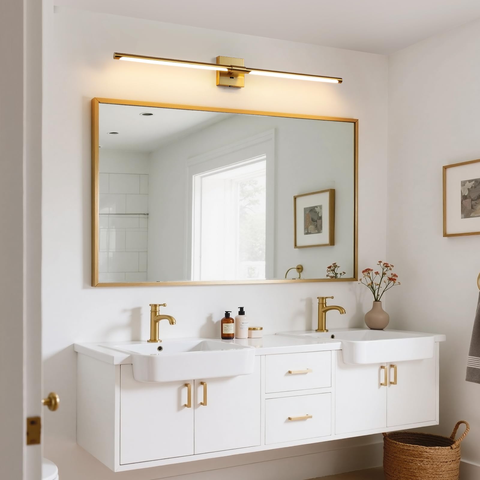 Faziyo Bathroom Vanity Light Fixtures Over Mirror 40 inch LED