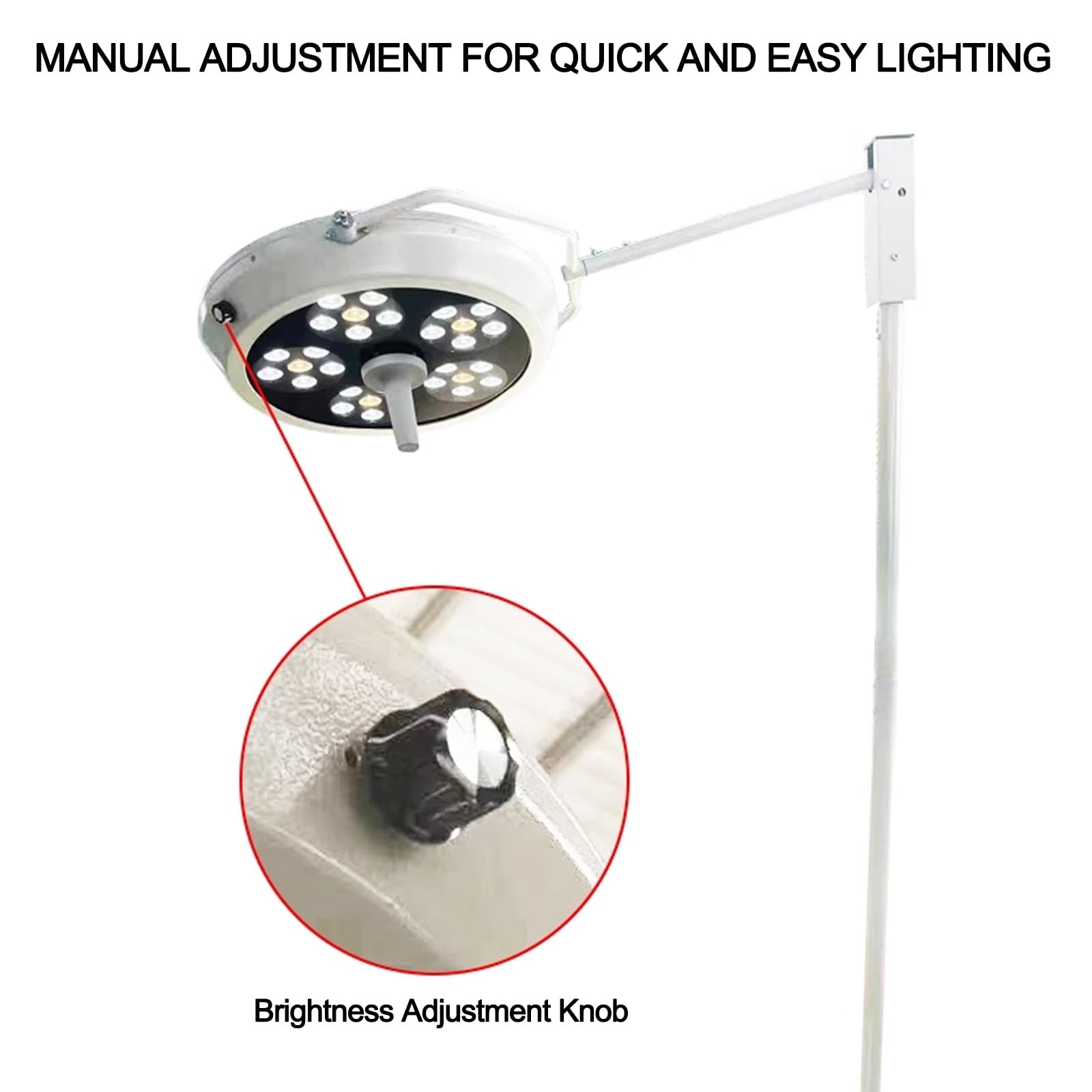 Zdejmowana pionowa lampa badawcza LED, medyczna pomocnicza lampa badawcza na salę operacyjną dla zwierząt domowych, ściemnialna moc, odpowiednia do ambulatoryjnego szpitala