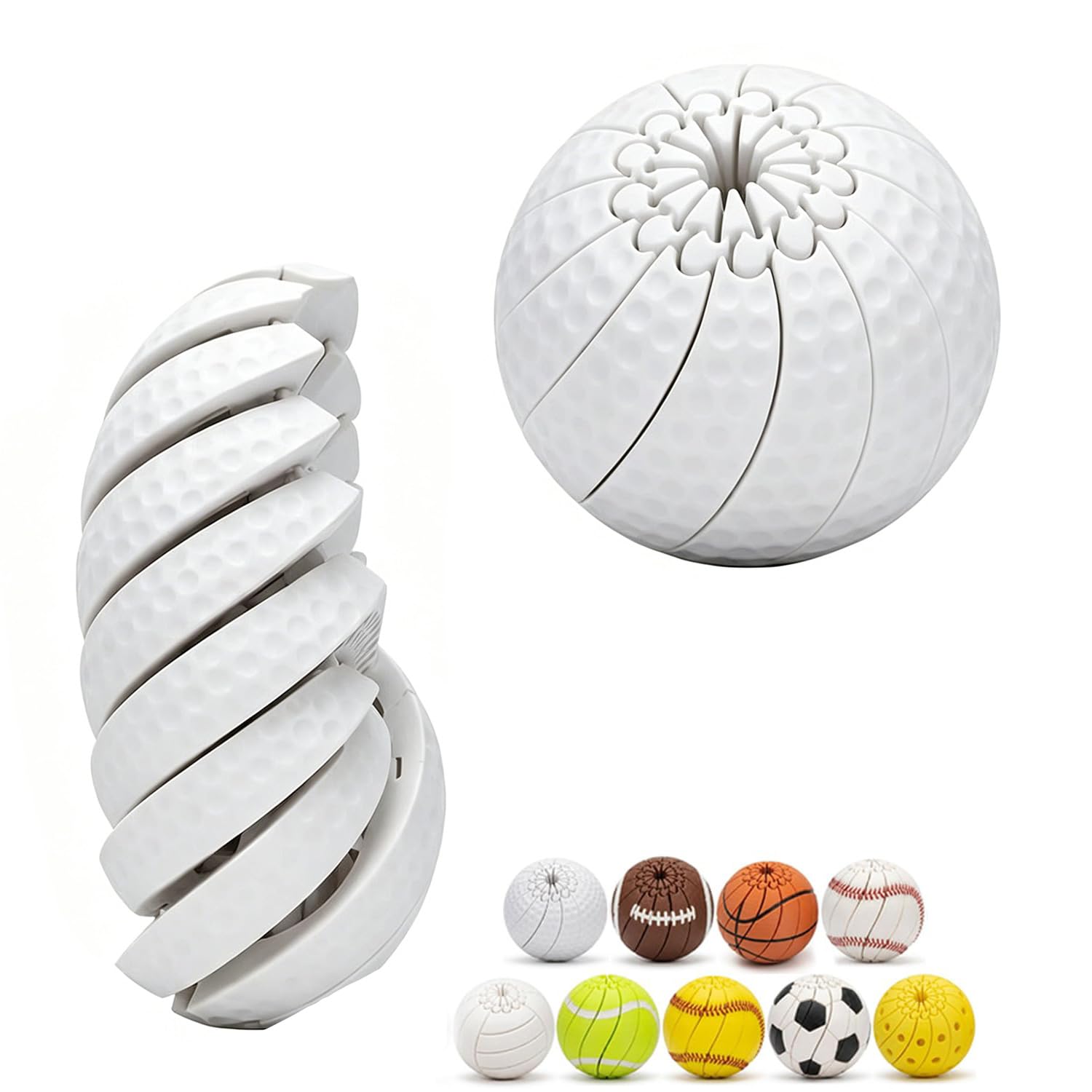Baseball Fidget Ball, Baseball Fidget Ball Toy for Stress Relief, 3D Printed Twist & Turn Sensory Puzzle Ball, Portable Handheld Kinetic Focus Toy for Adults & Teens (E) — image 1