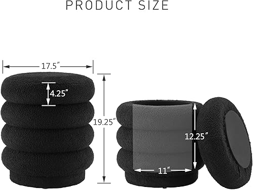 Miniatura 9 de ZOMGE HUZZ Banco otomano de almacenamiento de 45 pulgadas, banco tapizado de tela para dormitorio, moderno y cómodo, taburete para sala de estar,