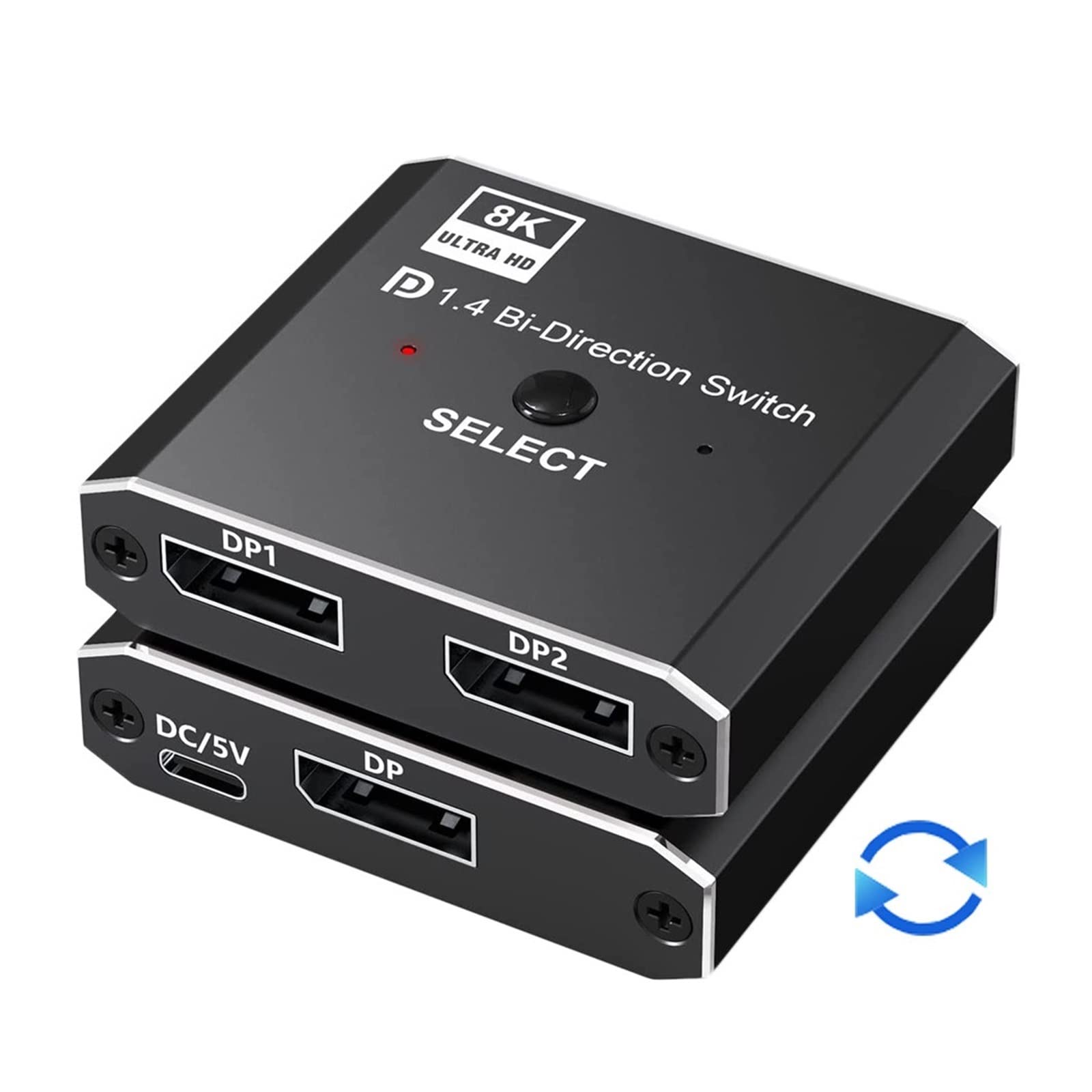 CUDTAPI 1.4 Switch 8K Displayport Bi-direction Splitter Switcher KVM 2X1 1X2 Display-port 8K@30Hz,4K@120Hz