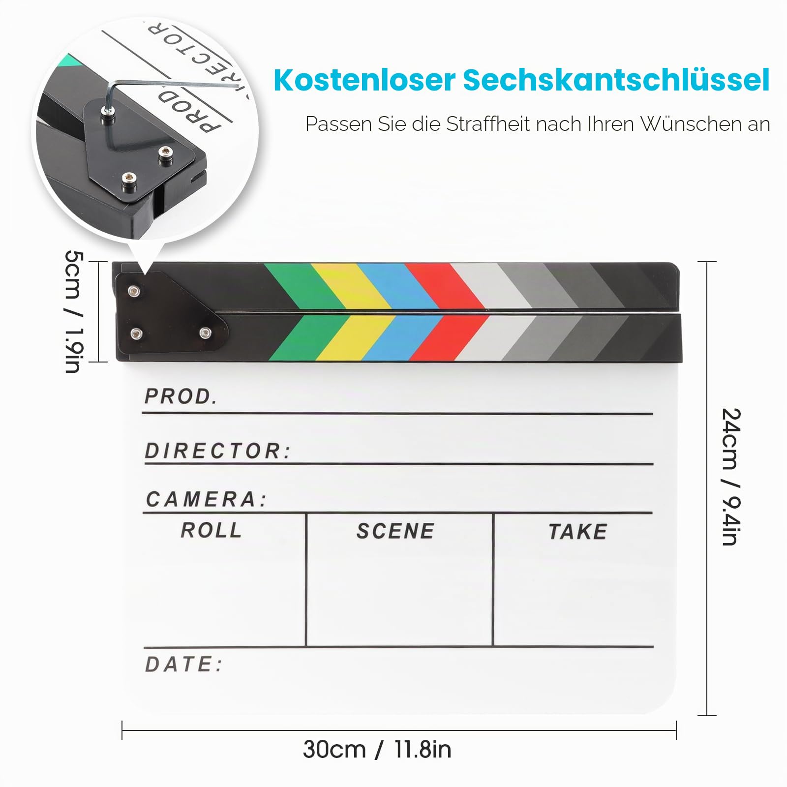 Acryl-Film-Regisseur, Schindelplatte, Fotografie, Video, TV, Aktionsszene, Schiefer mit magnetischem Tafelradierer, zwei benutzerdefinierten Stiften, Reinigungstuch und Sechskantschlüssel,