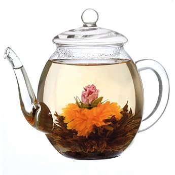creano 3-piece glass teapot with integrated glass sieve and lid clear ideal for preparation of loose-leaf teas drip-free all-in-one