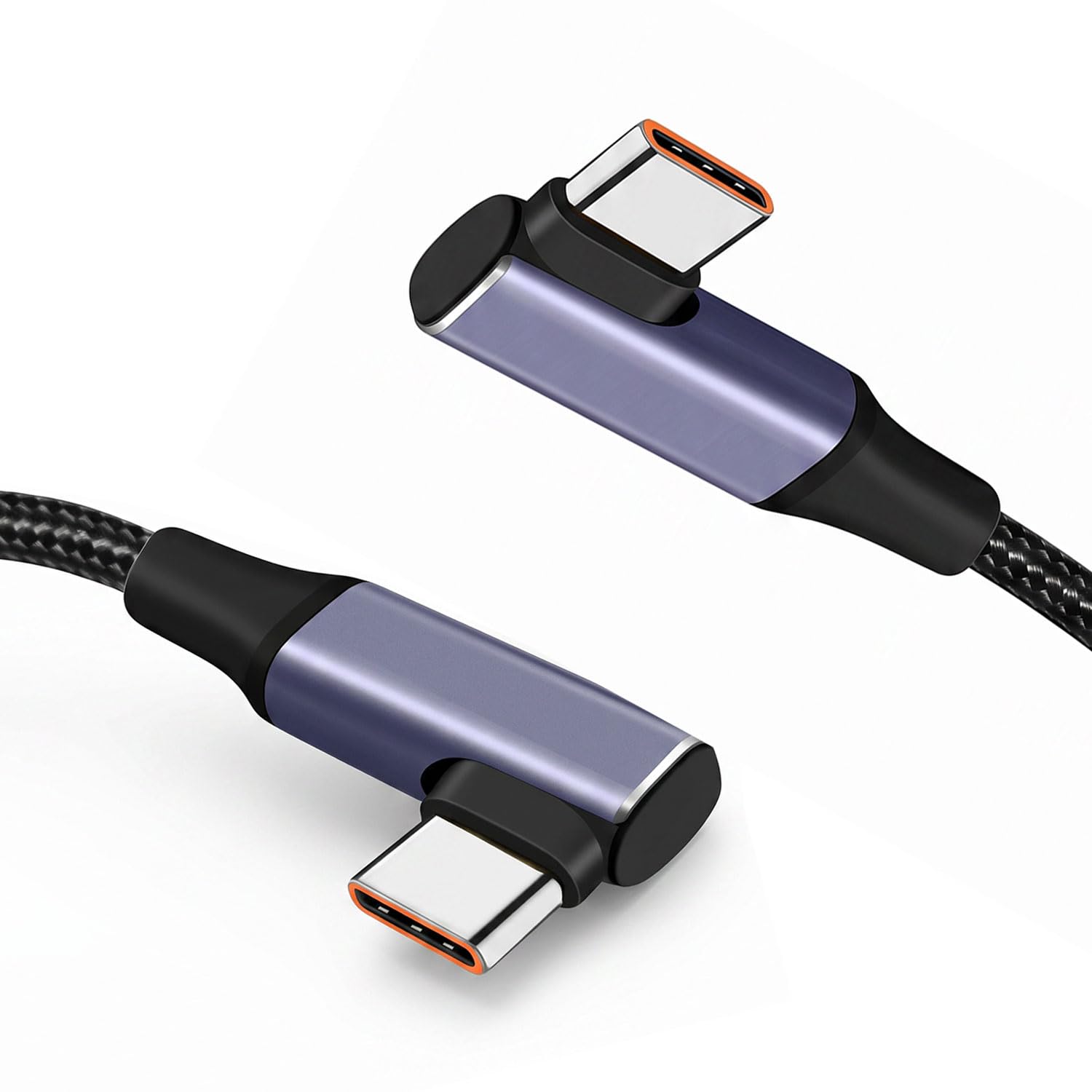 USB C ケーブル L字 3M Type-c L型 PD対応 100W急速充電 超高耐久ナイロンiPhone15/MacBook/iPad/Galaxy/Xperia/PS5/Switch等タイプc機種対応【ビデオ出力非対応】