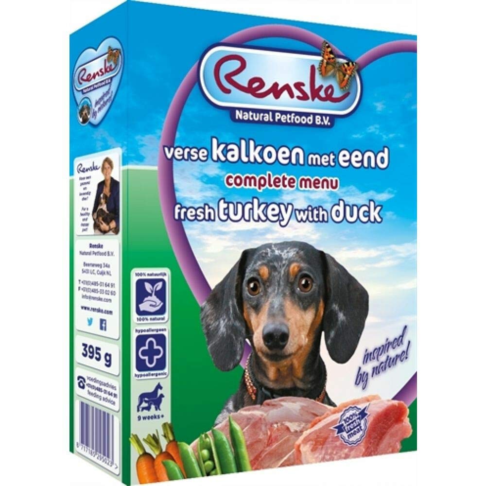 RENSKE - FRISCHES FLEISCHFUTTER FÜR HUNDE MIT TRUTHAHN & ENTE - 10 x 395 g