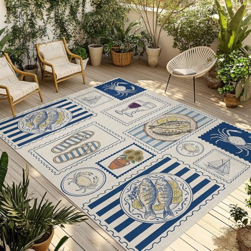 Summer Animals Outdoor Patio Rugs 3x5 ft