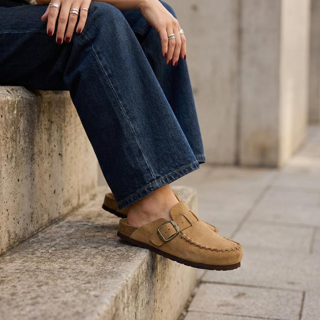 CUSHIONAIRE Canoe Genuine Suede Clogs for Women Footwear with Moc Toe Design – Casual Slip On Womens Shoes - Image 5