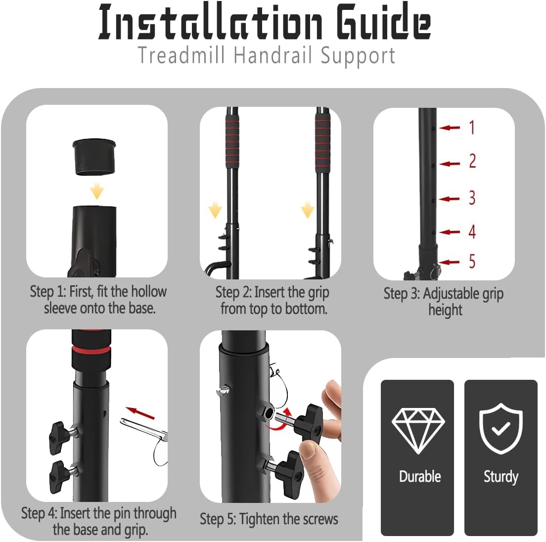 Adjustable Walking Pad Handle Bar Only 25.2 Inches Wide 31.5-42.5 Inches Height Adjustable Walking Pad Handle Barequipped With Comfortable Handles Non Slip Feet Easy To Install Design (Red)