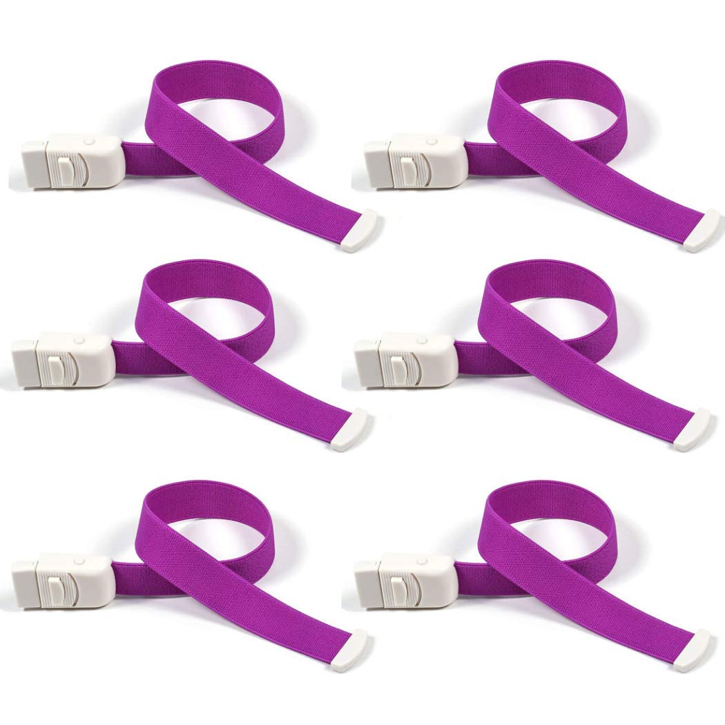 Ktdzone 6-Pack Tourniquet Elastic First Aid Quick Release Medical Sport Emergency Tourniquet Buckle Band Purple 6PCS