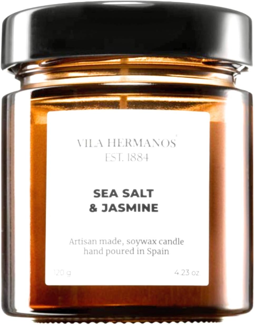Vila Hermanos Sea Salt and Jasmine Candle 4.25 Oz Home