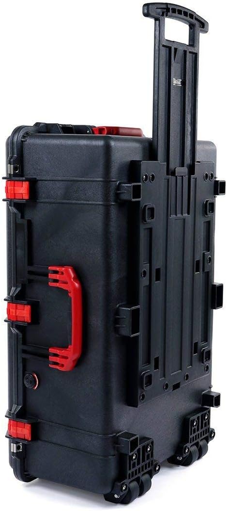 Black & Red Pelican 1650 case with Grey CVPKG dividers & mesh lid Organizer.