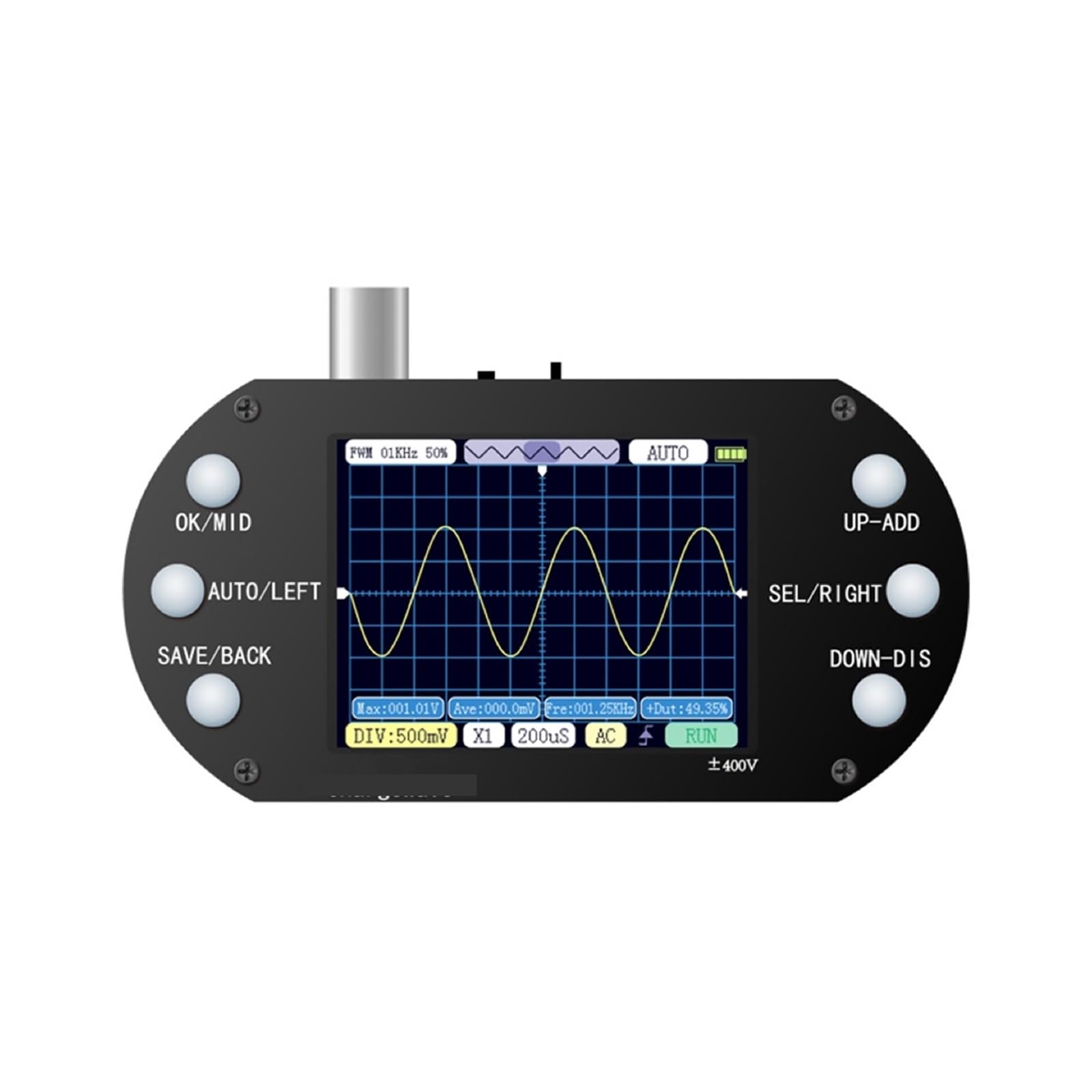 Mini-Automotive-Oszilloskop Mini-Oszilloskop 2,5 MHz Abtastrate Triggerfunktion Auto/Nomal/Einzel for elektronische Reparatur DIY,Lang anhaltende(StyleA)
