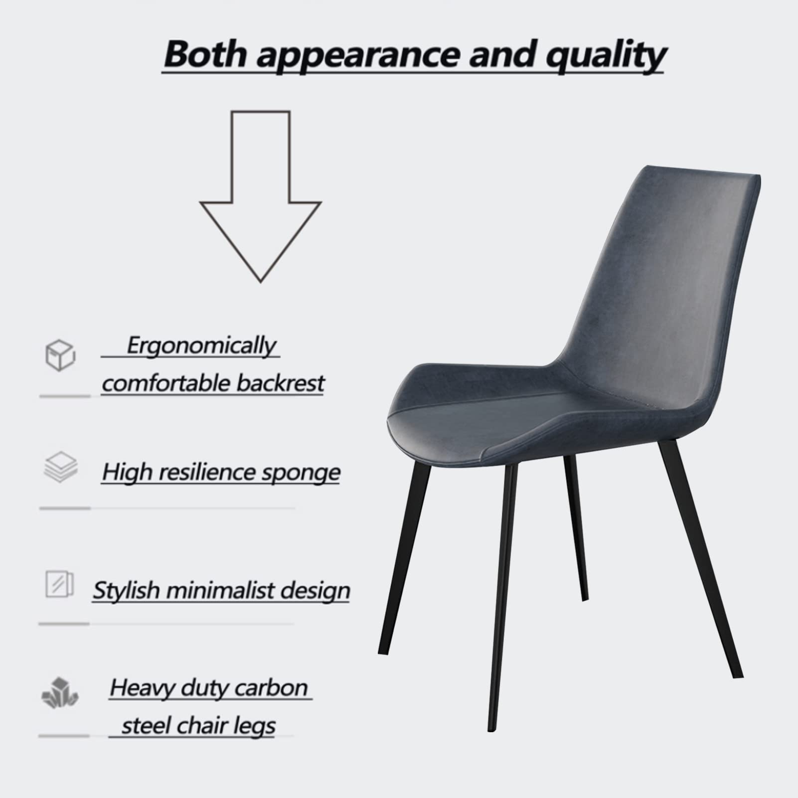 Sedia da pranzo nordico di lusso, moderna e minimalista, in pelle italiana, comoda sedia da conferenza, elegante arredamento per casa e ristorante