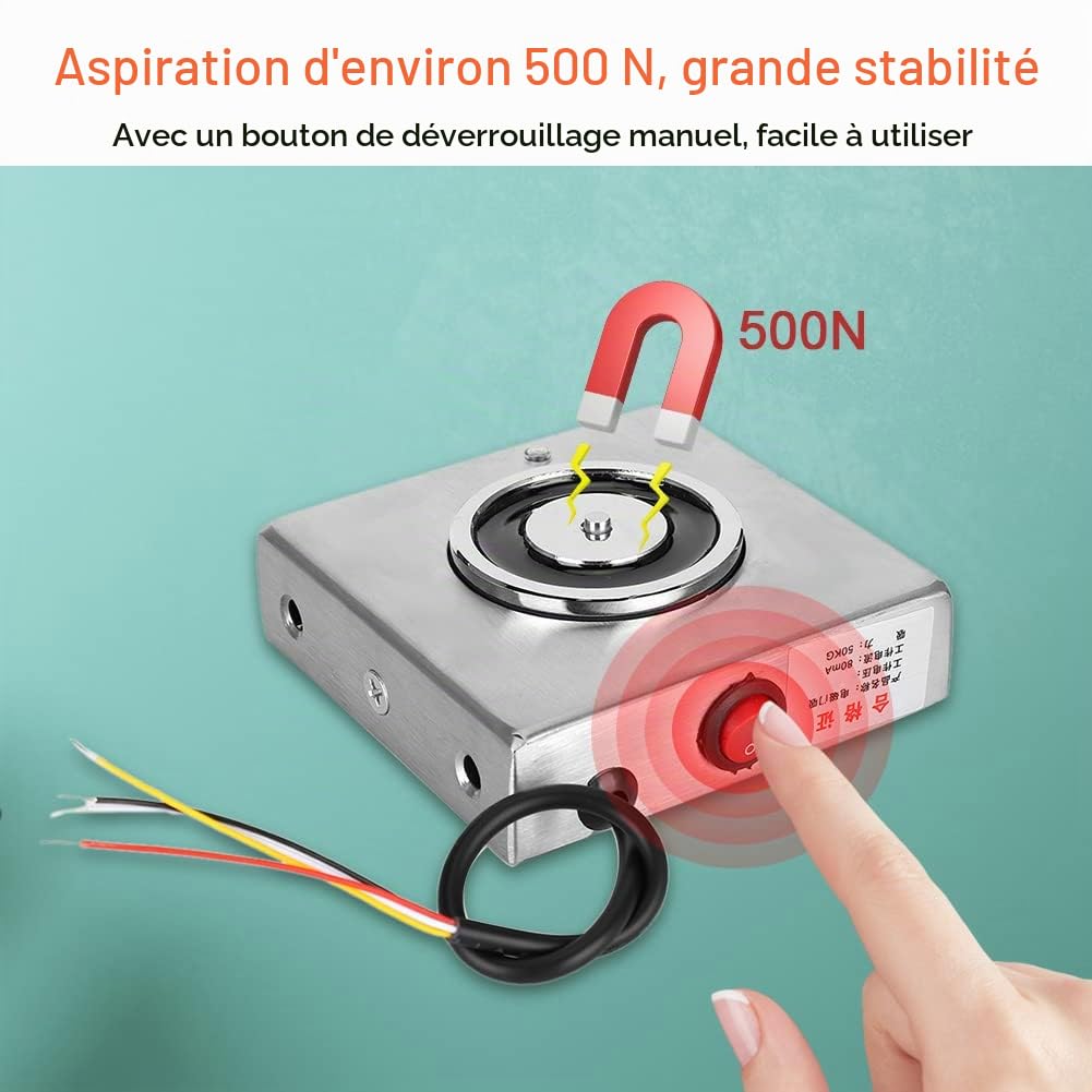 Butée de porte ElectromAgnetic, support de porte coupe feu 500N Aimant magnétique Butée de porte portable pour ou la sécurité à la maison(#2)