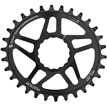 Wolf Tooth Elliptical Direct Mount Chainring - 32t, RaceFace/Easton CINCH Direct Mount, Drop-Stop, For Boost Cranks, 3mm Offset, Black