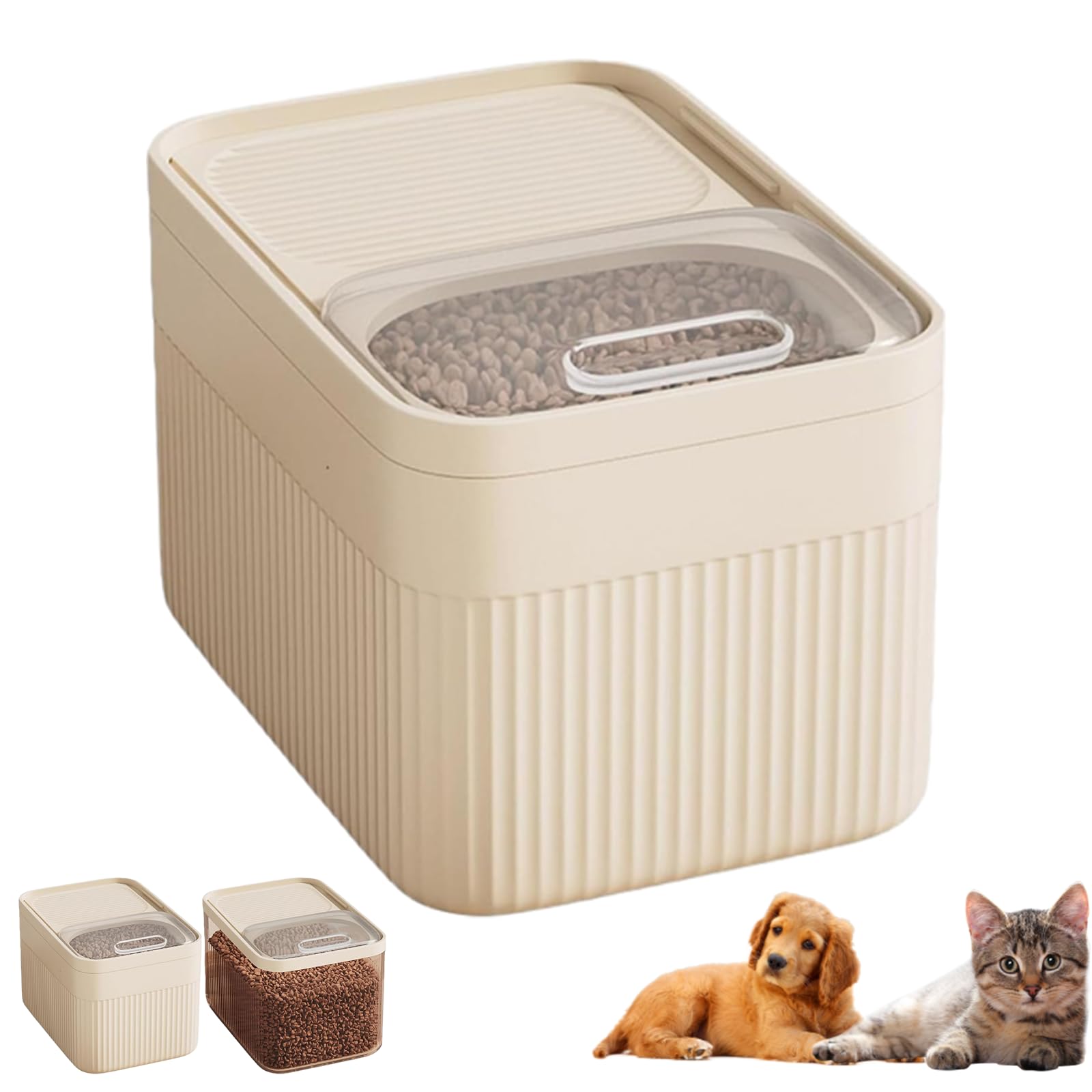 Airtight Cat Food Storage Container, Dry Food Bin for Pet Feeding Area, 4 Kg Capacity