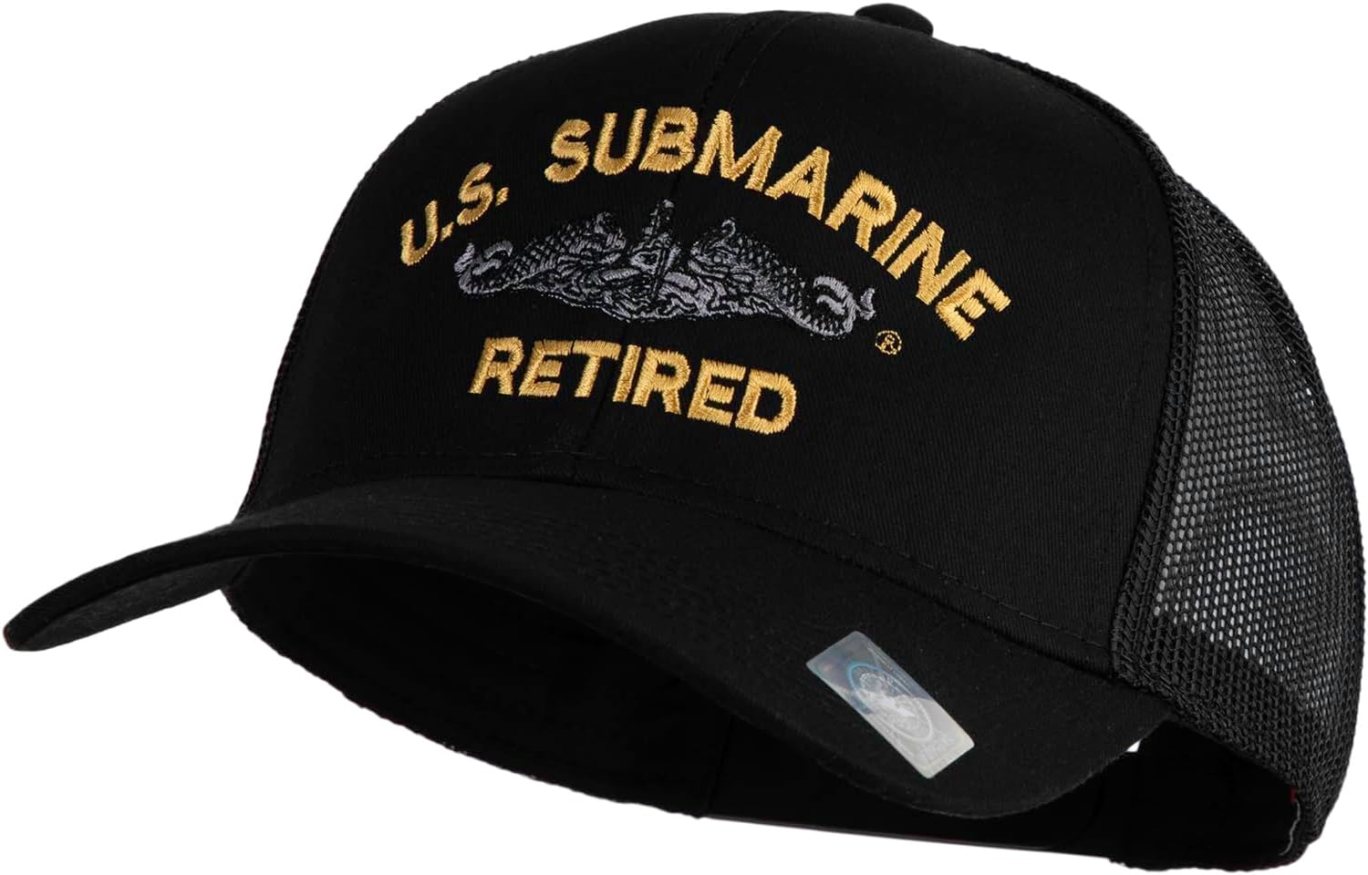 e4Hats.com US Submarine Retired Military Embroidered Solid Cotton Twill Mesh Prostyle Cap