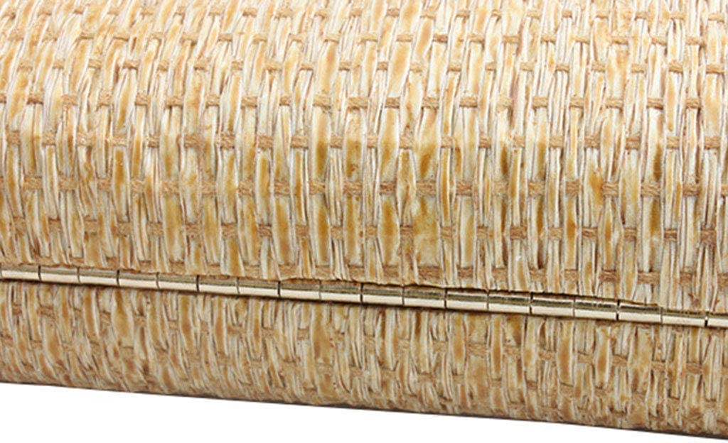 Strandtasche Strohtaschen Handgewebte Strohtasche, Frauen Stroh Handtasche Abendtasche Damen Hochzeit Party Clutch Prom Kette Schulter Gold