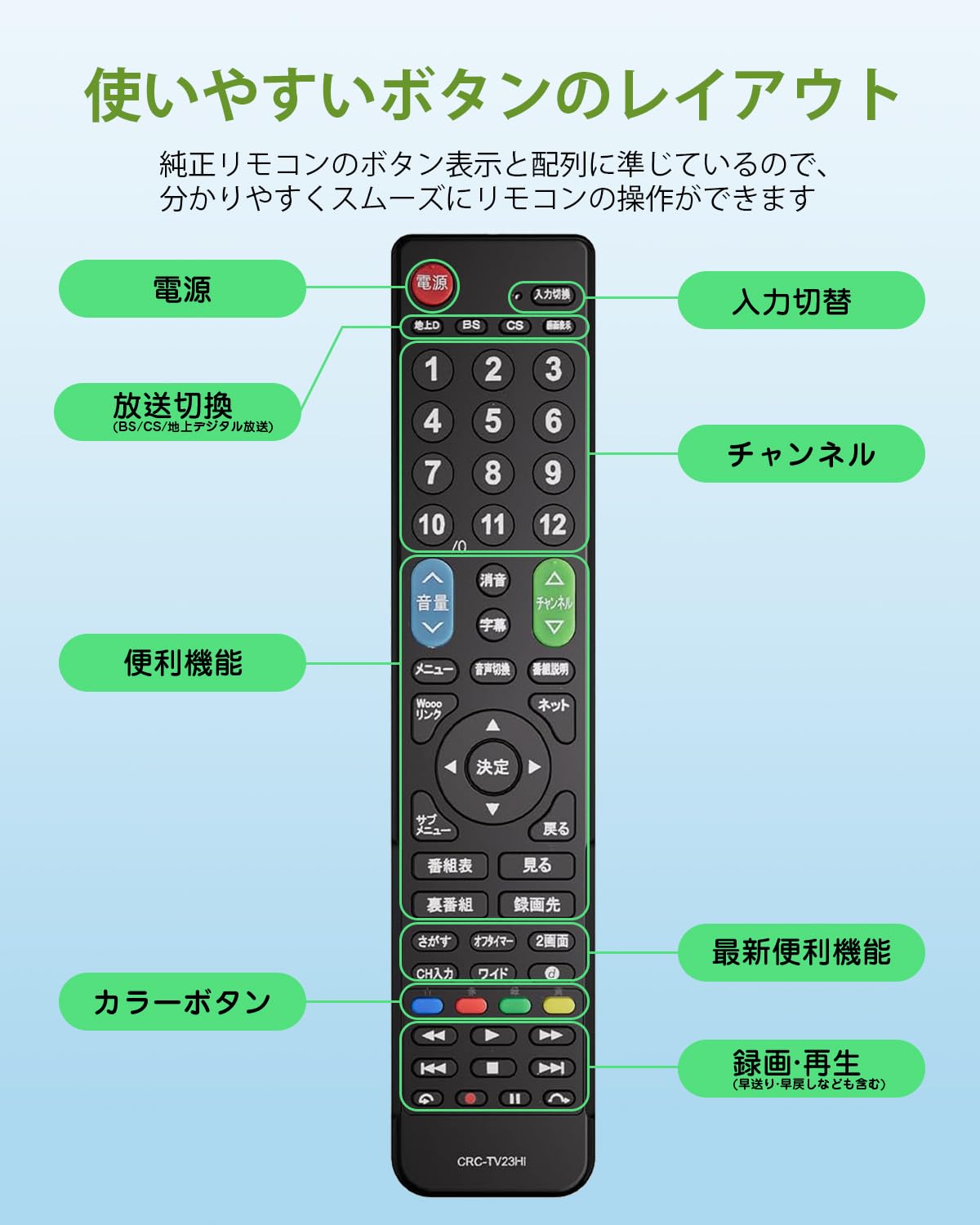 Amazon | 日立テレビリモコン Wooo対応｜WUXIAOCSG｜HITACHI ヒタチ