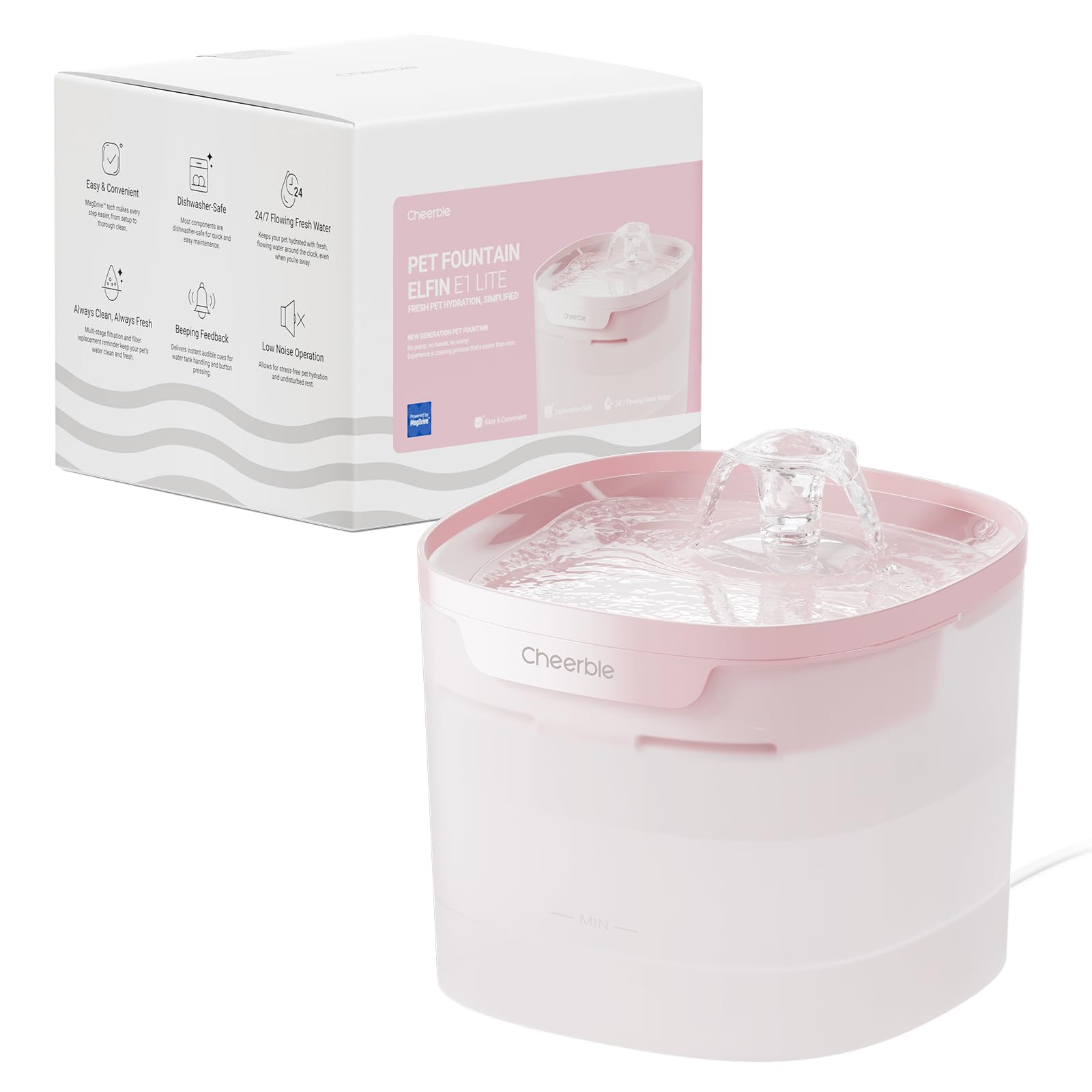 Amazon | Cheerble 猫自動給水器 猫給水器 ポンプレス 循環式 お手入れ