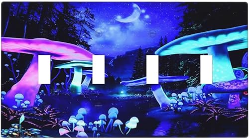 Miniatura 114 de Placa de pared de tortugas marinas, hierba oceánica, medusas, peces y algas marinas, placa de pared de doble palanca, cubierta de interruptor de luz