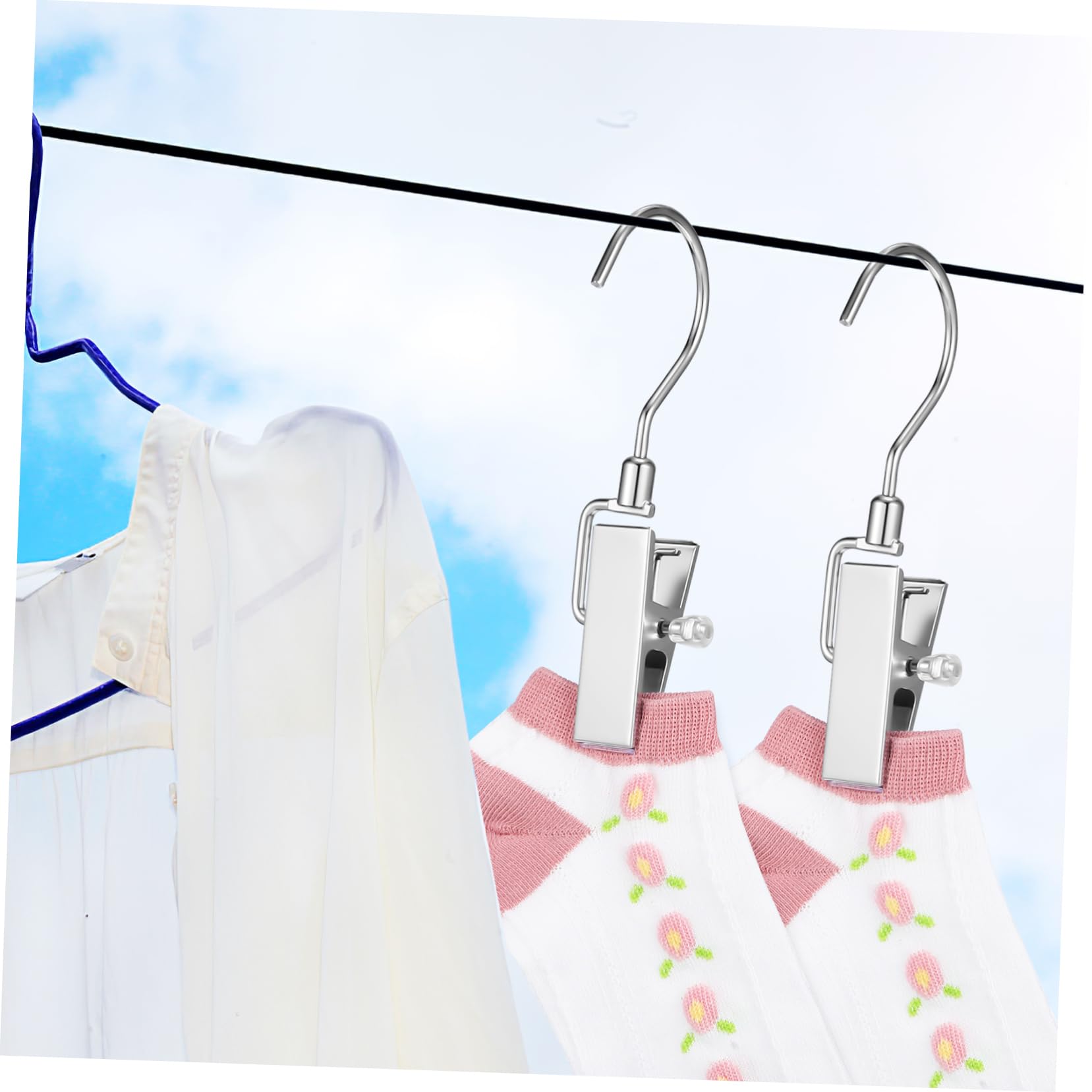 Homoyoyo 10pezzi Ganci Per Stivali Senza Tracce Clip in Metallo Robuste Ganci Girevoli Per Armadio Accessori Multiuso Per Bucato e Vestiti
