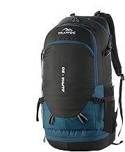 TRAWOC ALPHA 50 Litre Travel Backpack Water Resistant Daypack Bag for Cycling Trekking Hiking Camping for Men & Women, 3 Year Warranty, Sky Blue
