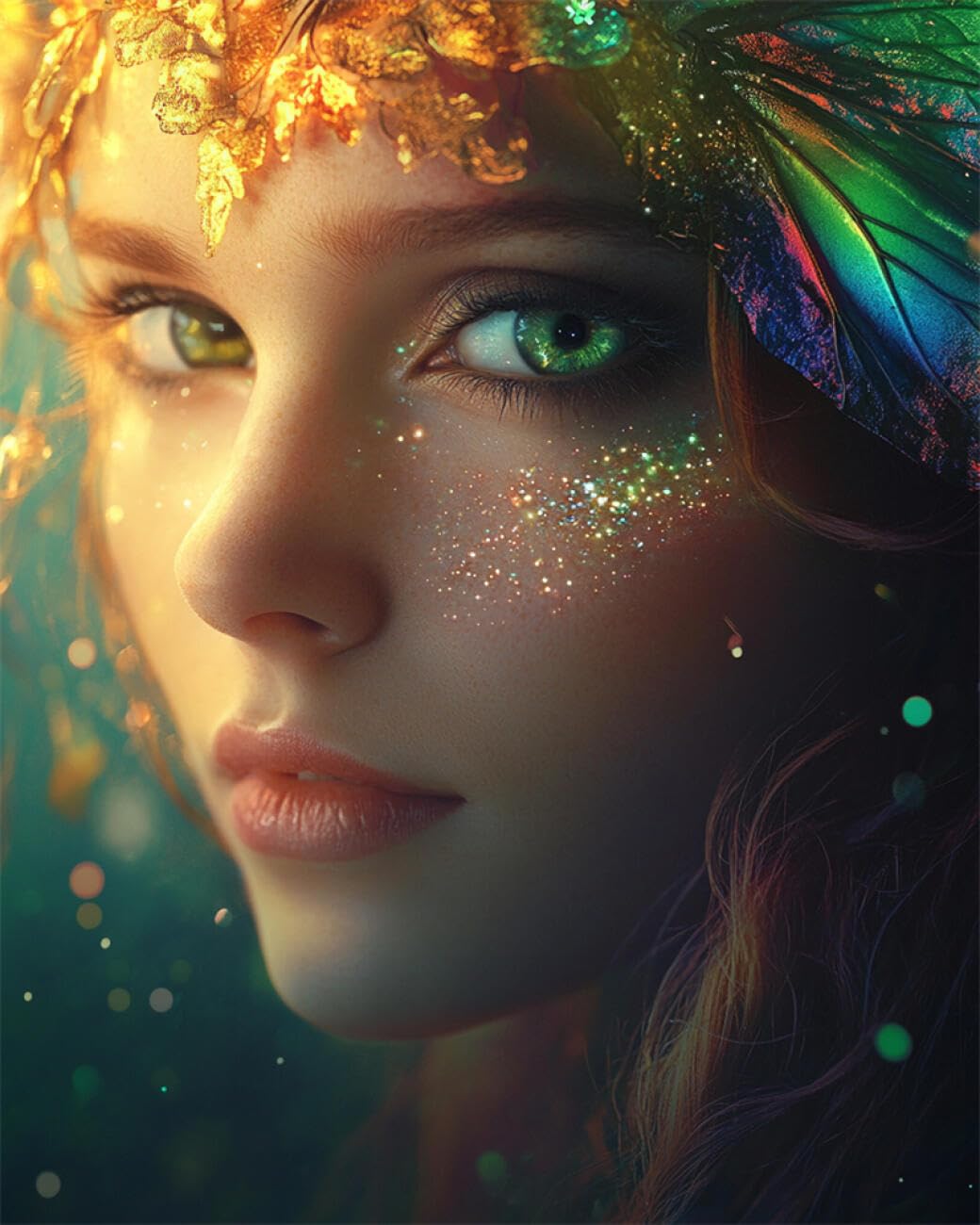 RKFLGEW 14CT Printed Cross Stitch Kits Fantasy Elf Woman Preprinted Fabric Cross Stitch DIY Art Needlecrafts Embroidery Kits for Adults Beginners 40x50cm