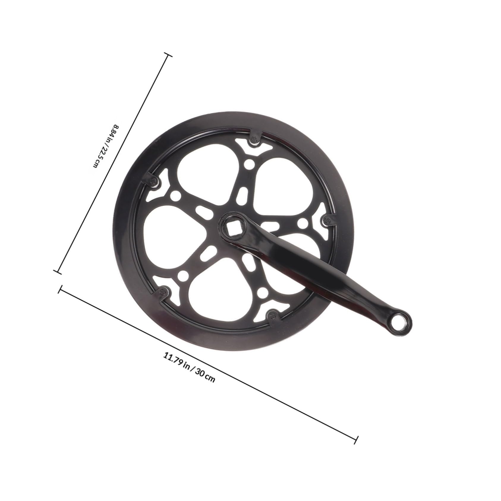 HEMOTON Guarnitura Singola in Ferro Nero per Bici Corona 52t per Sostituzione Set 1 e Pedivella 170mm Accessorio e Facile Installazione su Mountain Bike
