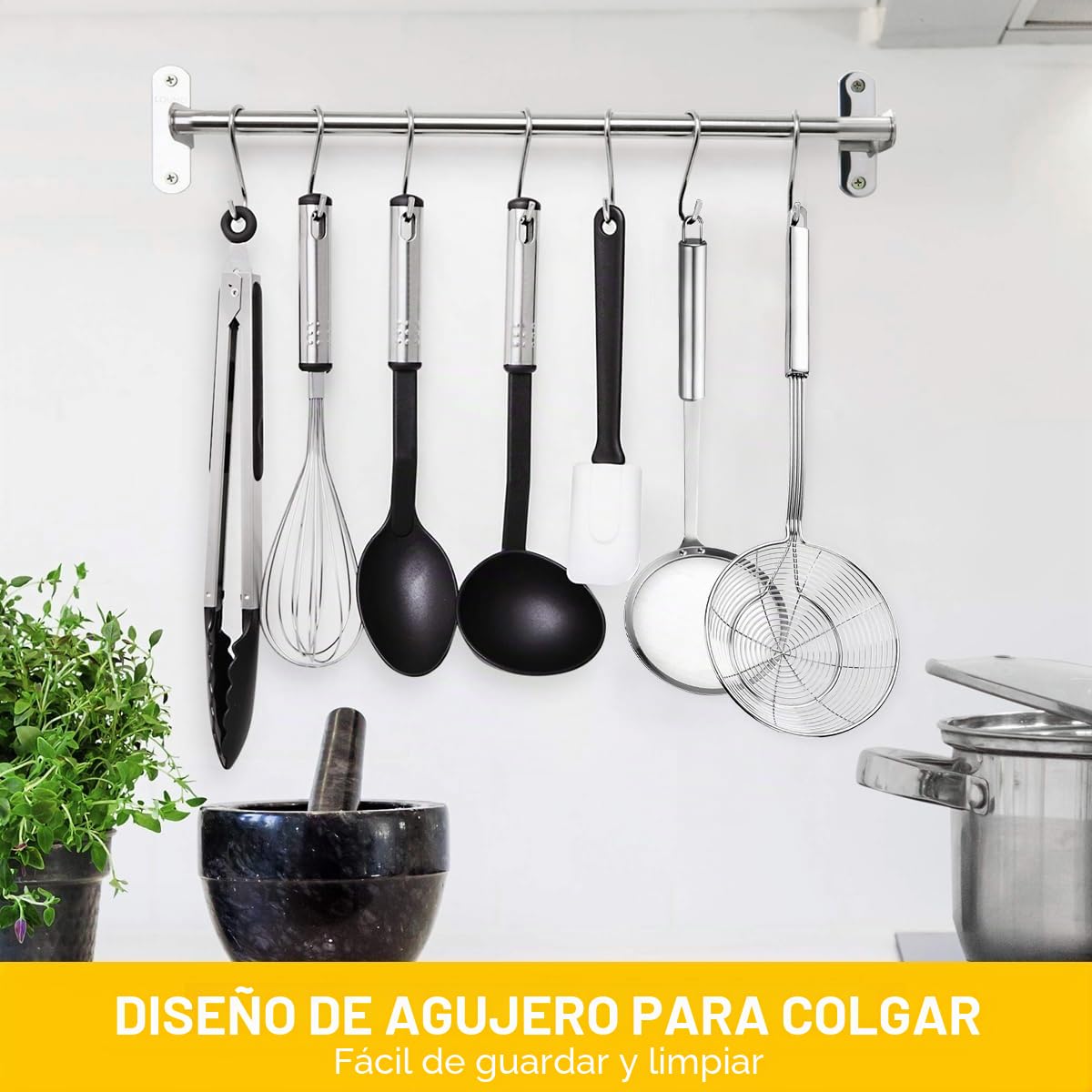 Cucharón de telaraña de acero inoxidable, colador, colador de acero inoxidable, espumadera de acero inoxidable, colador, cocer al vapor y cucharón. Diámetro (14 cm y espuma)