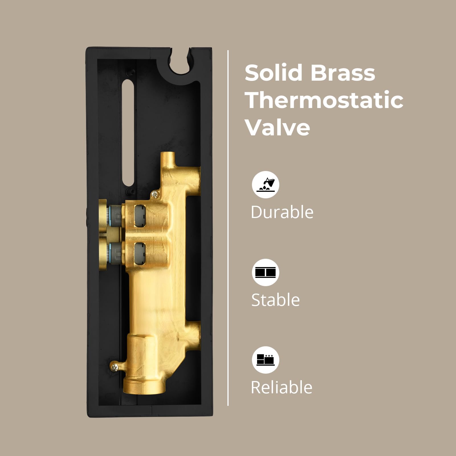Grifo de Bañera y Ducha, Grifo Ducha Termostatico con Seguro 38°C
