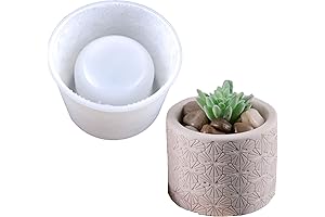 Round Vintage Pattern Flower Pot Silicone Mold: Create Unique Concrete Planters