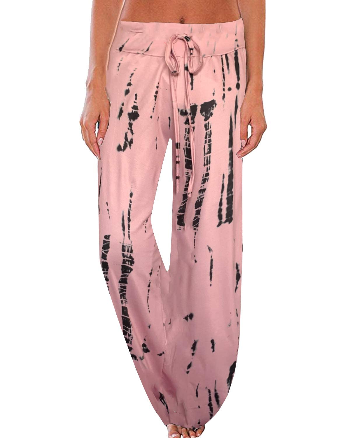 NEWCOSPLAY Women's Comfy Pajama Drawstring Wide Leg Pants