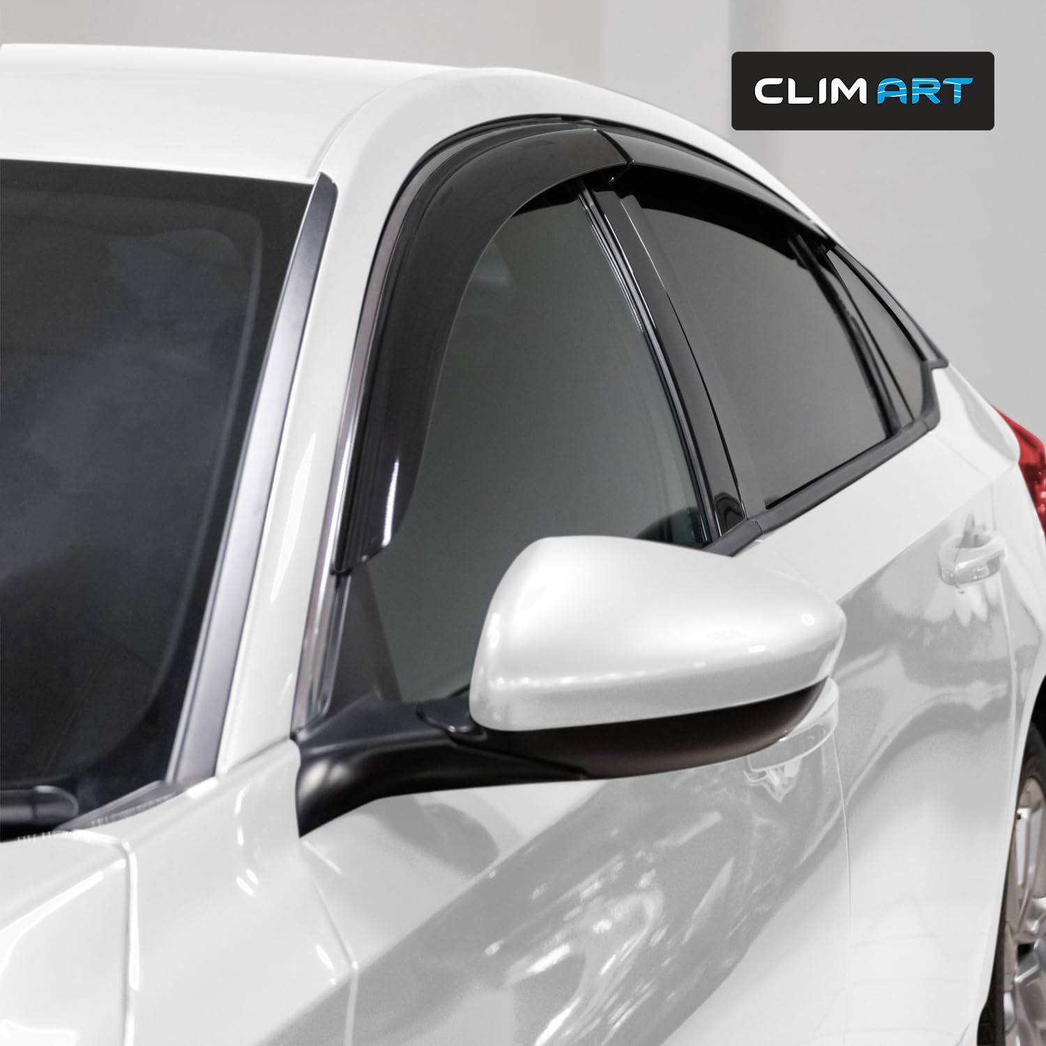 CLIM ART Incredibly Durable Rain Guards for Honda Accord 2018-2022, Original Tape-on Window Deflectors, Vent Deflector,Window Visors, Car Accessories,4pcs. - 418057
