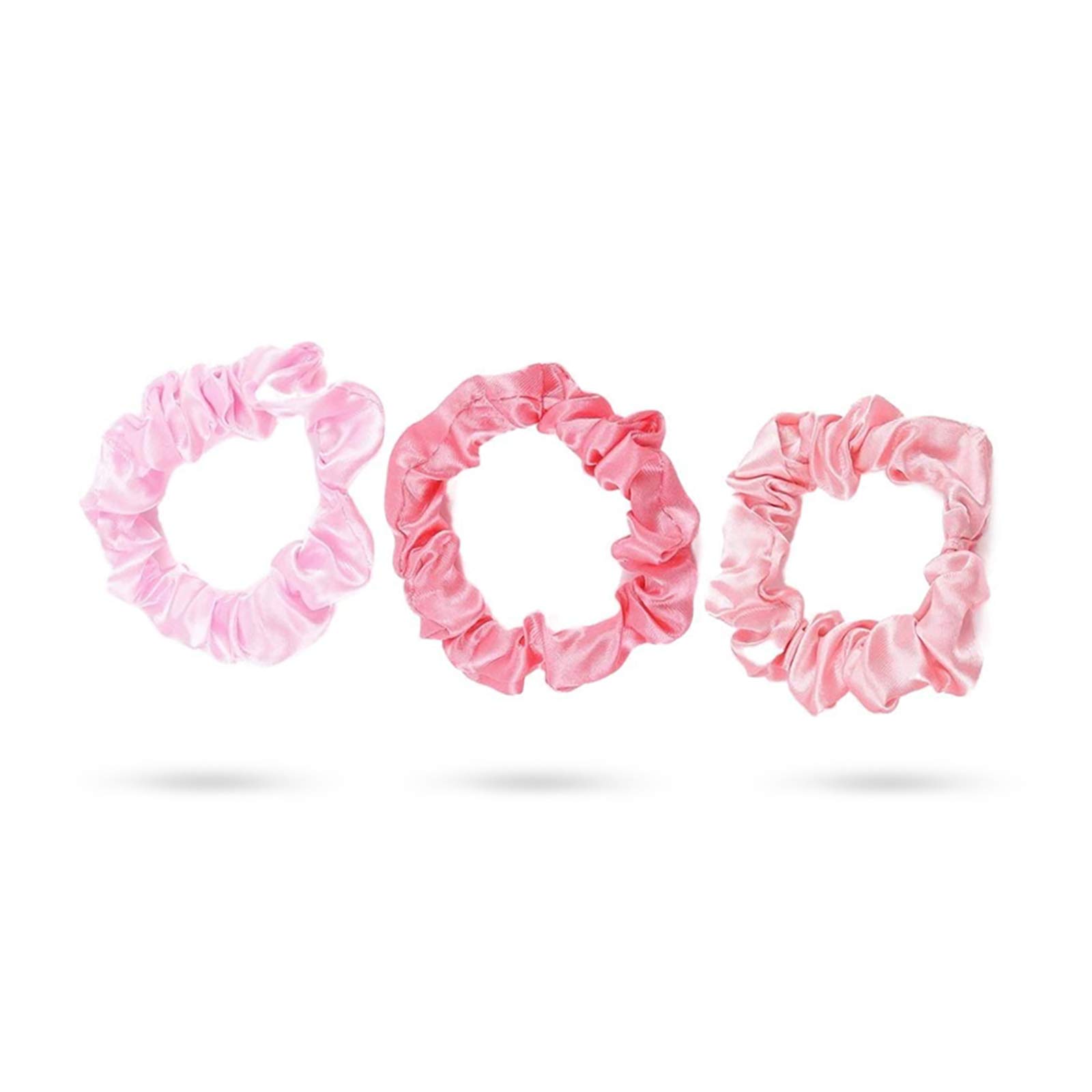 Zestawy 3 sztuk gumek do włosów Scrunchy Różowa szyfonowa różne gumki Scrunchies Jedwabny kucyk